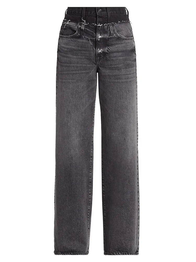 Eva Re-Worked Double-Waist Jeans