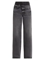 Eva Re-Worked Double-Waist Jeans