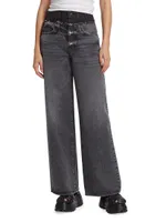 Eva Re-Worked Double-Waist Jeans