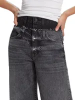 Eva Re-Worked Double-Waist Jeans