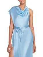 Troupe Satin Cowl-Neck Midi Dress