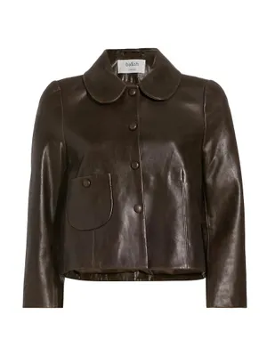 Milos Pleated Leather Jacket