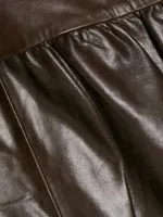 Milos Pleated Leather Jacket
