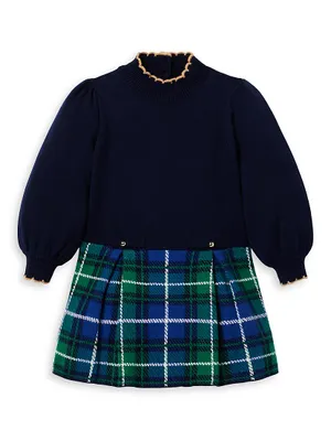 Little Girl's & Tartan Sweater Dress