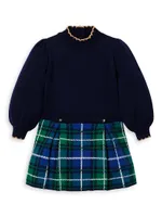 Little Girl's & Tartan Sweater Dress