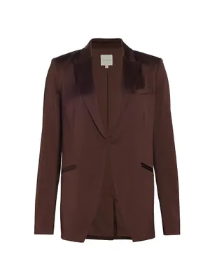 Satin Single-Breasted Blazer