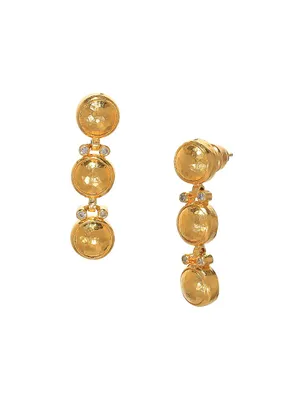 Amulet 24K Yellow Gold & 0.0288 TCW Diamond Triple-Drop Earrings