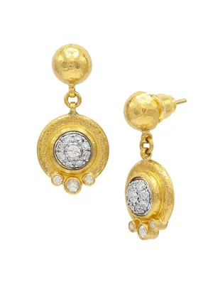 Celestial 24K Yellow Gold & 0.666 TCW Diamond Drop Earrings