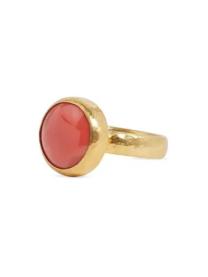 Rune 24K Yellow Gold & Coral Ring