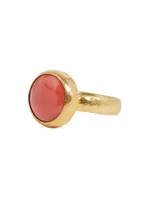 Rune 24K Yellow Gold & Coral Ring