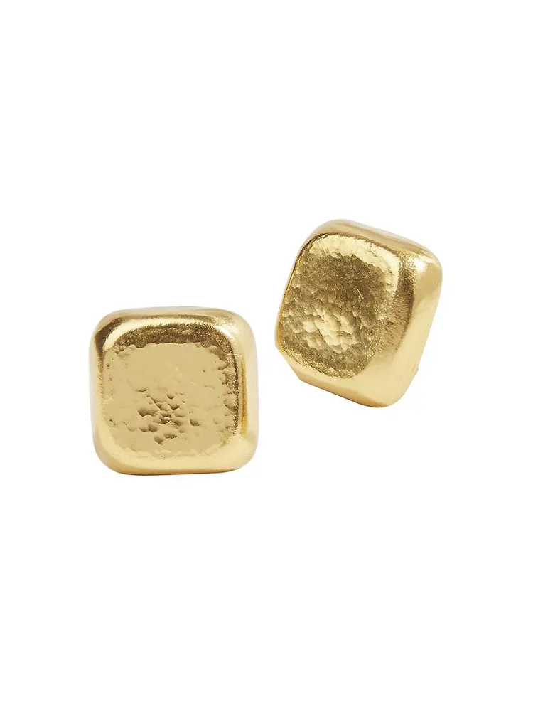 Bon-Bon Chockie 24K Yellow Gold Button Earrings