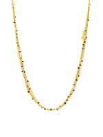 Rain 24K Yellow Gold & 1.25 TCW Black Diamond Bead Necklace