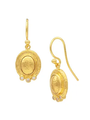 Amulet 24K Yellow Gold & 0.022 TCW Diamond Drop Earrings