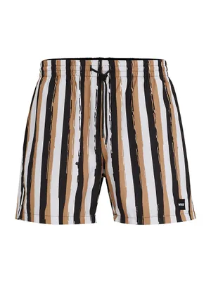 Striped Swim Shorts Quick-Drying Fabric