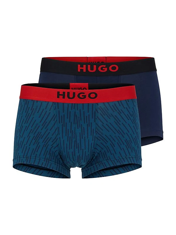 Two-Pack Of Stretch-Cotton Trunks With Logo Waistbands