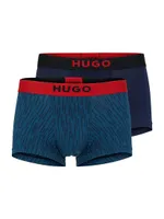 Two-Pack Of Stretch-Cotton Trunks With Logo Waistbands