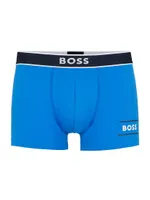 Organic-Cotton-Blend Trunks With Stripes And Logos
