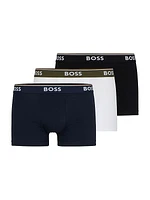 Three-Pack Of Stretch-Cotton Trunks With Logo Waistbands