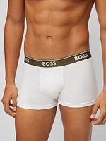 Three-Pack Of Stretch-Cotton Trunks With Logo Waistbands