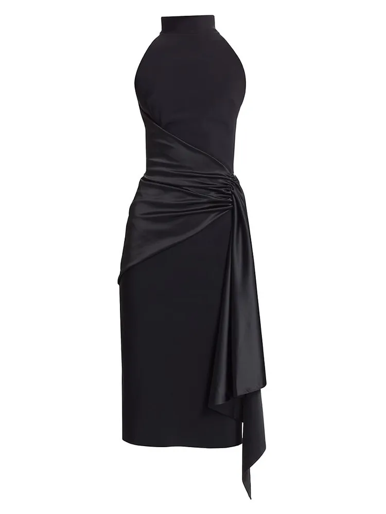 Satin Sash Sheath Dress