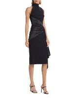 Satin Sash Sheath Dress