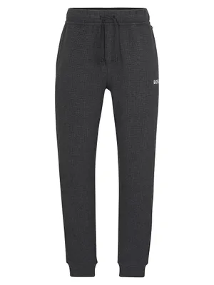 Organic-Cotton-Blend Waffle Tracksuit Bottoms With Logo