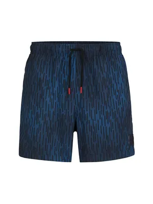 Quick-Drying Swim Shorts With Signature Print