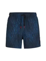 Quick-Drying Swim Shorts With Signature Print