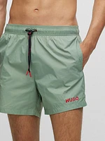 Quick-Drying Swim Shorts With Contrast Logo