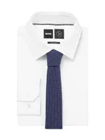 Dot-Printed Tie In Cotton And Wool