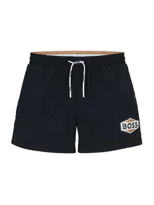 Quick-Drying Swim Shorts With Logo Details