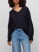 Relaxed-Fit V-Neck Sweater With Alpaca And Wool