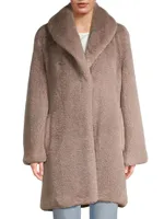 Faux-Fur Mid-Length Coat