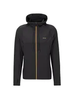 Active-Stretch Zip-Up Hoodie With Decorative Reflective Pattern