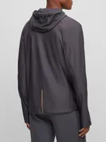 Active-Stretch Zip-Up Hoodie With Decorative Reflective Pattern