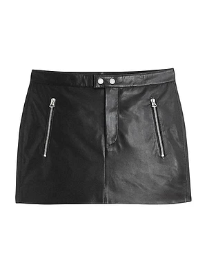 Nora Leather Miniskirt