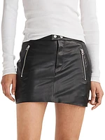 Nora Leather Miniskirt