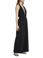 Abby Halter Plunge Jumpsuit