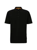 Relaxed-Fit Cotton-Blend Polo Shirt with Waffle Structure