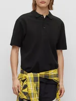 Relaxed-Fit Cotton-Blend Polo Shirt with Waffle Structure