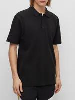 Relaxed-Fit Cotton-Blend Polo Shirt with Waffle Structure