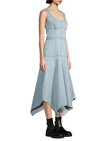 Denim Handkerchief Midi-Dress