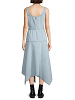 Denim Handkerchief Midi-Dress