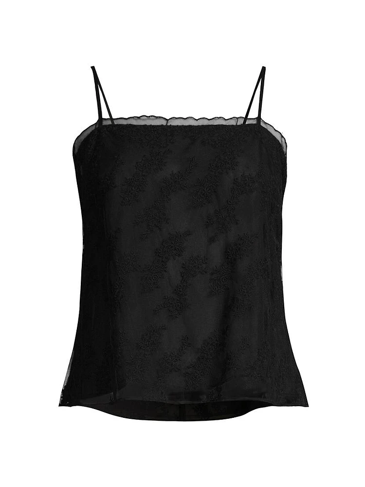 Embroidered Tulle Camisole