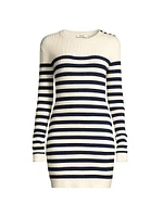 Striped Merino Wool Knit Sweaterdress