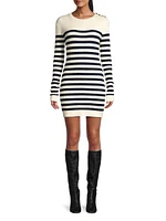 Striped Merino Wool Knit Sweaterdress