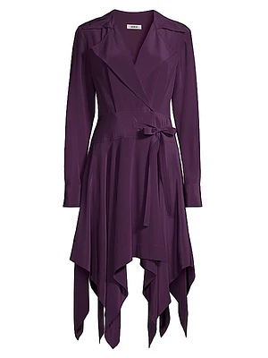 Silk Handkerchief Hem Shirtdress