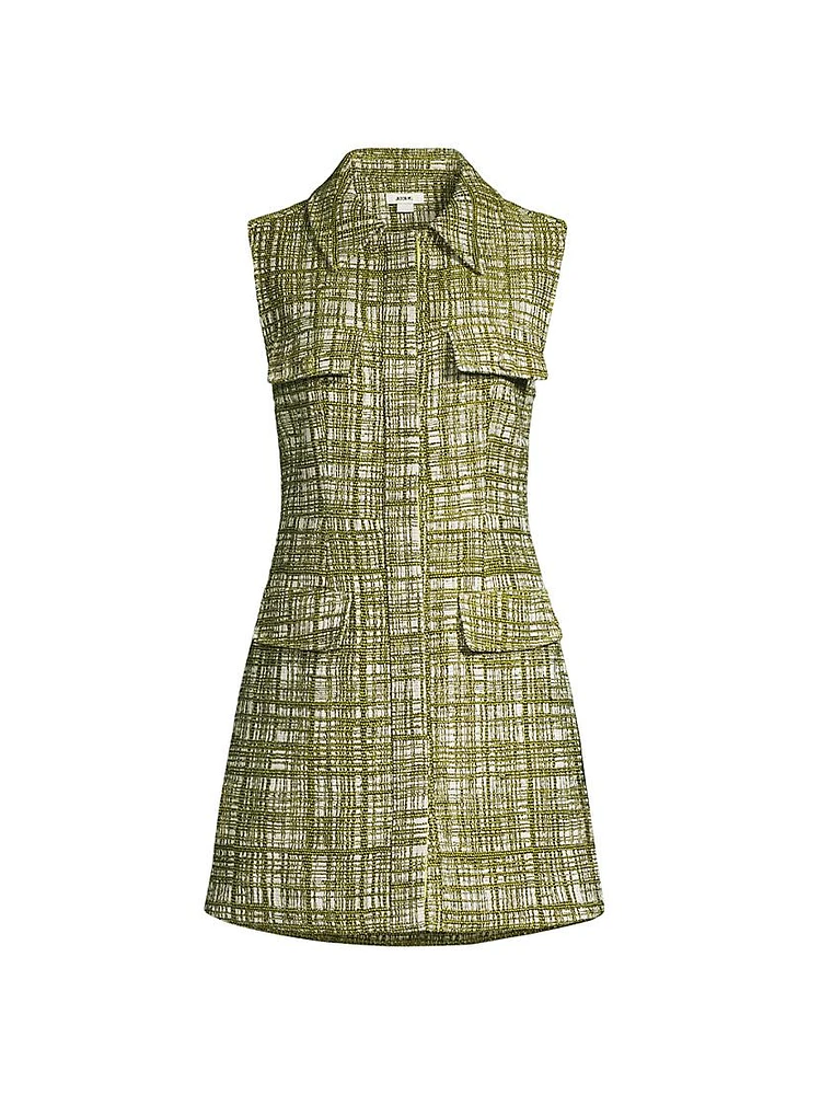 Sleeveless Tweed A-Line Minidress