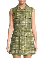 Sleeveless Tweed A-Line Minidress