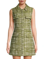 Sleeveless Tweed A-Line Minidress